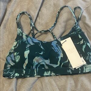 Alia Low Support Bra in Green and Blue